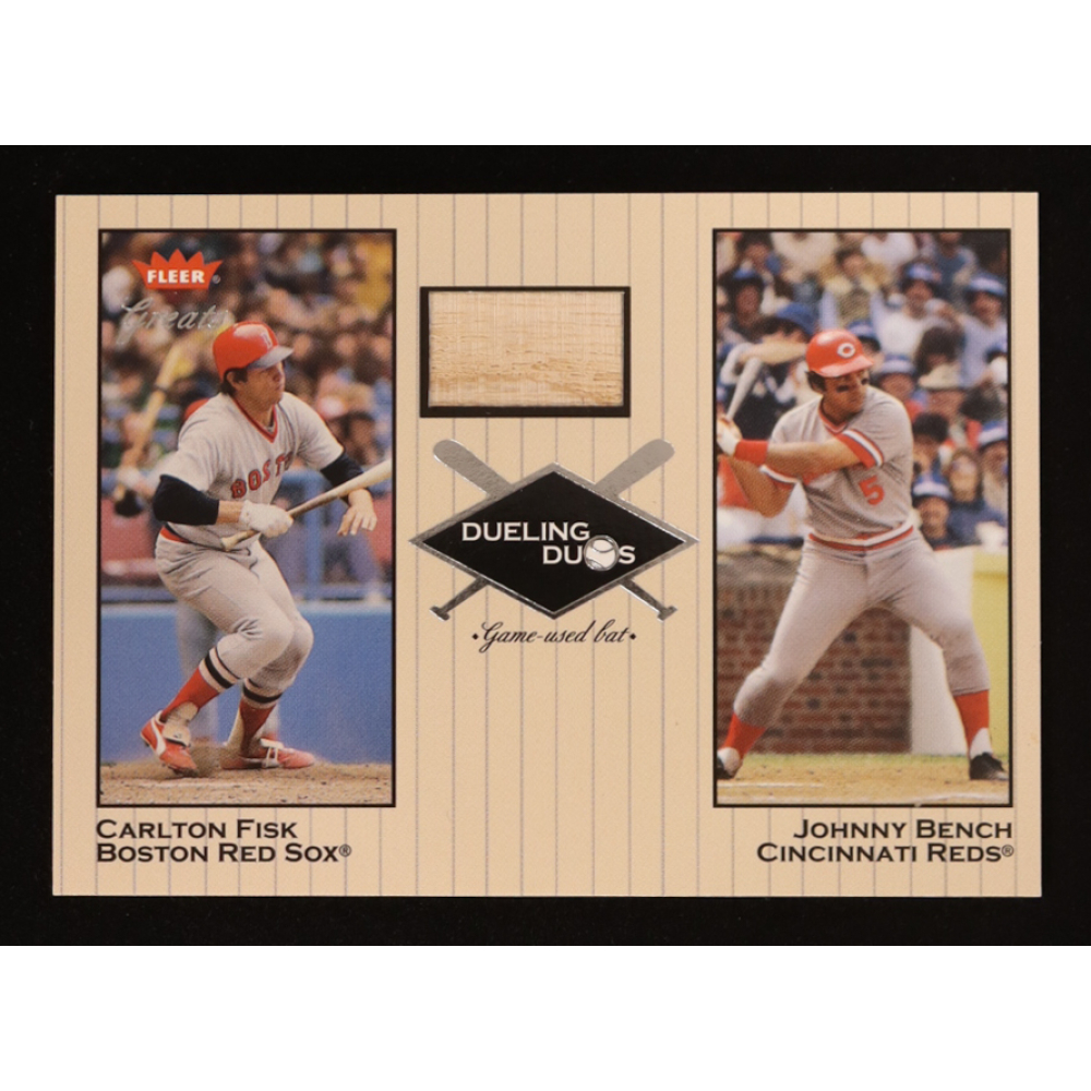 Johnny Bench / Carlton Fisk Bat 2002 Greats of the Game Dueling Duos Game Used Single #CF1 at PristineAuction.com