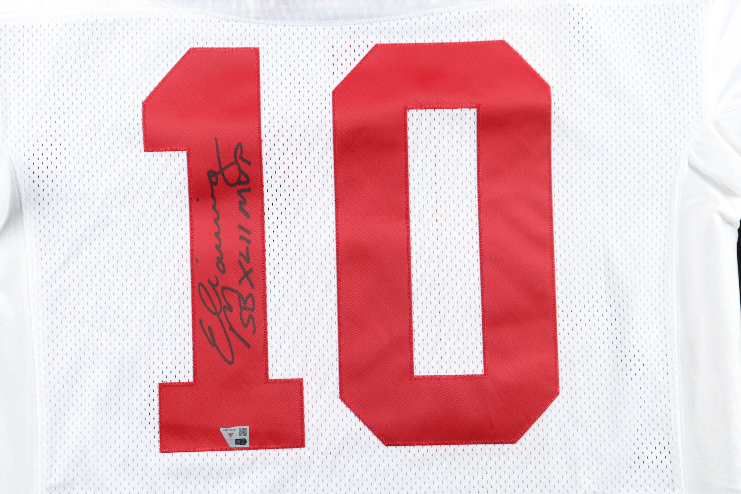 Eli Manning Signed Giants Mitchell & Ness Authentic Jersey Inscribed "SB XLII MVP" With Super Bowl XLII Patch (Fanatics) at PristineAuction.com Eli Manning Signed Giants Mitchell & Ness Authentic Jersey Inscribed "SB XLII MVP" With Super Bowl XLII Patch (Fanatics) at PristineAuction.com