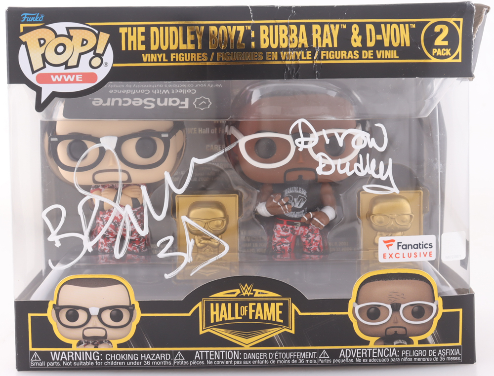 Bubba Ray Dudley & D-Von Dudley Signed WWE The Dudley Boyz 2-Pack Funko Pop! Vinyl Figure (Fanatics) at PristineAuction.com Bubba Ray Dudley & D-Von Dudley Signed WWE The Dudley Boyz 2-Pack Funko Pop! Vinyl Figure (Fanatics) at PristineAuction.com