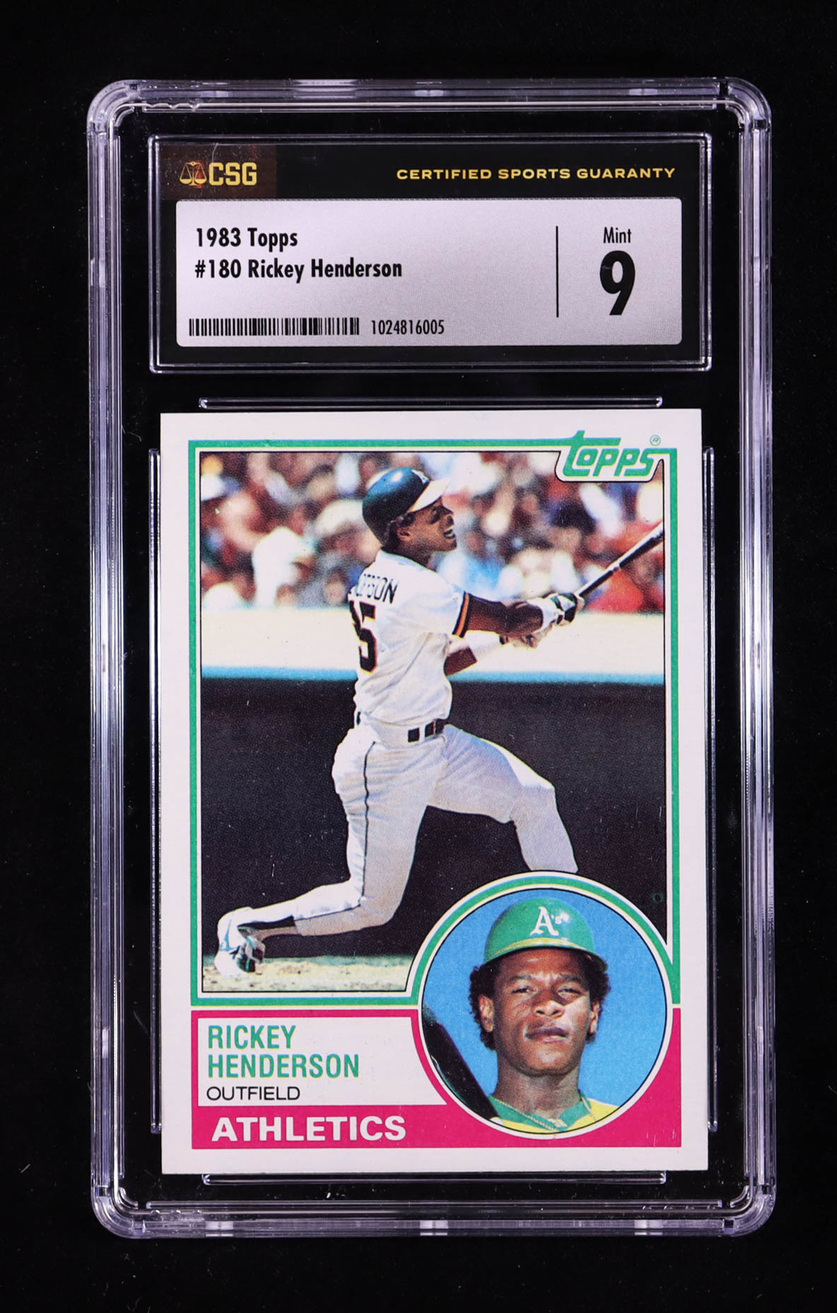 Rickey Henderson 1983 Topps #180 (CSG 9) at PristineAuction.com Rickey Henderson 1983 Topps #180 (CSG 9) at PristineAuction.com