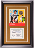 Ted Williams Signed Custom Framed Hall of Fame Card with 1oz Pure Silver Coin (Williams) at PristineAuction.com