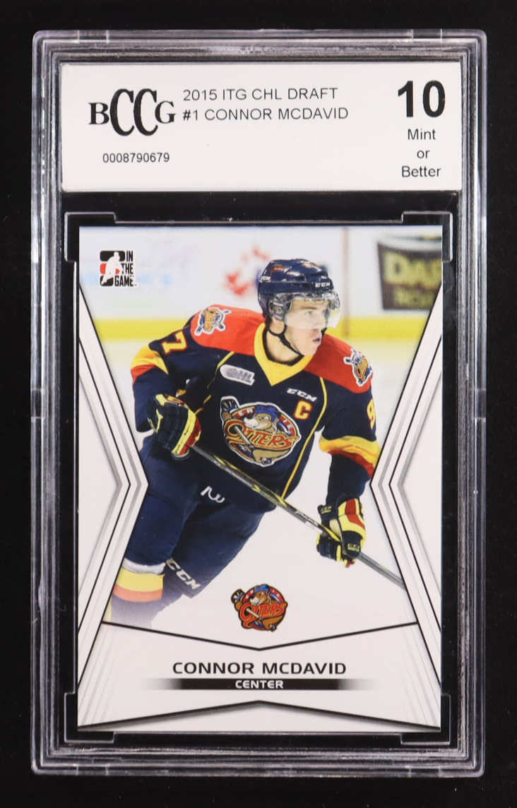 Connor McDavid 2015 Leaf ITG CHL Draft #1 RC (BCCG 10) at PristineAuction.com Connor McDavid 2015 Leaf ITG CHL Draft #1 RC (BCCG 10) at PristineAuction.com