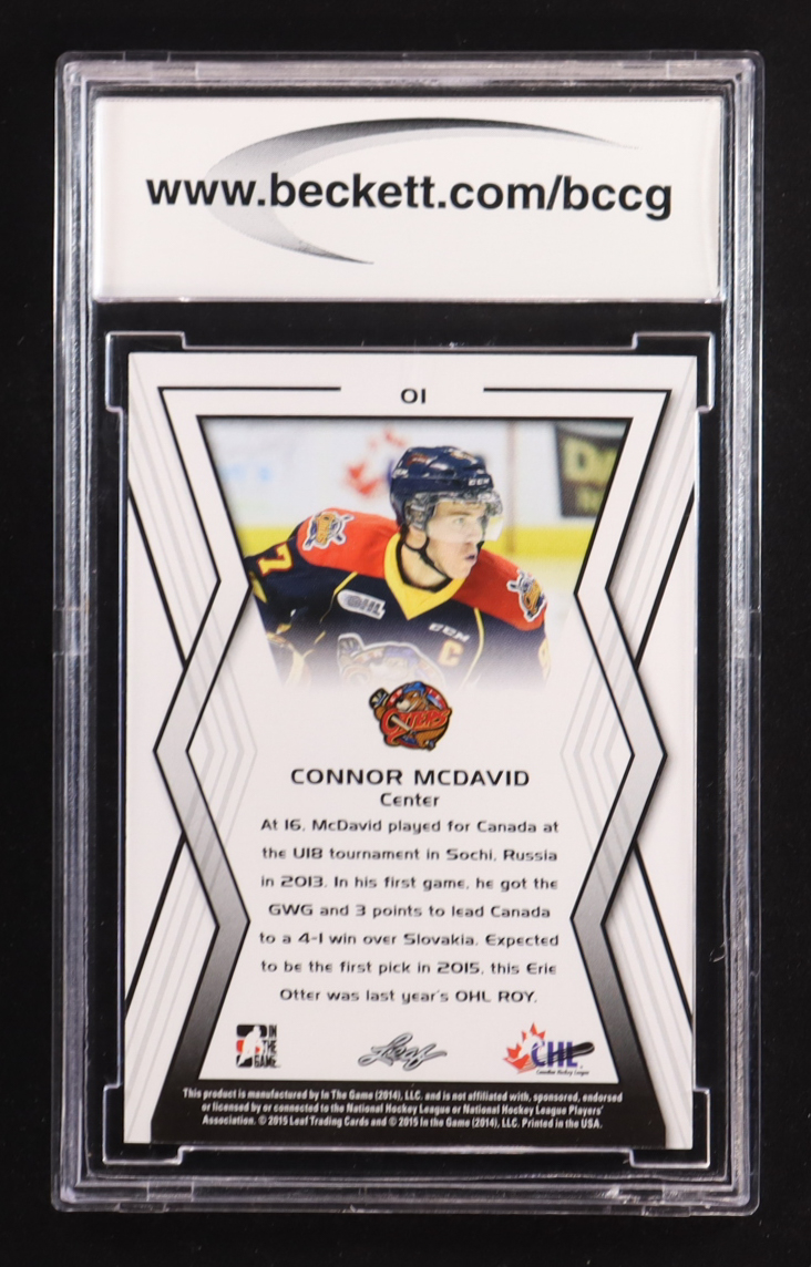 Connor McDavid 2015 Leaf ITG CHL Draft #1 RC (BCCG 10) at PristineAuction.com Connor McDavid 2015 Leaf ITG CHL Draft #1 RC (BCCG 10) at PristineAuction.com
