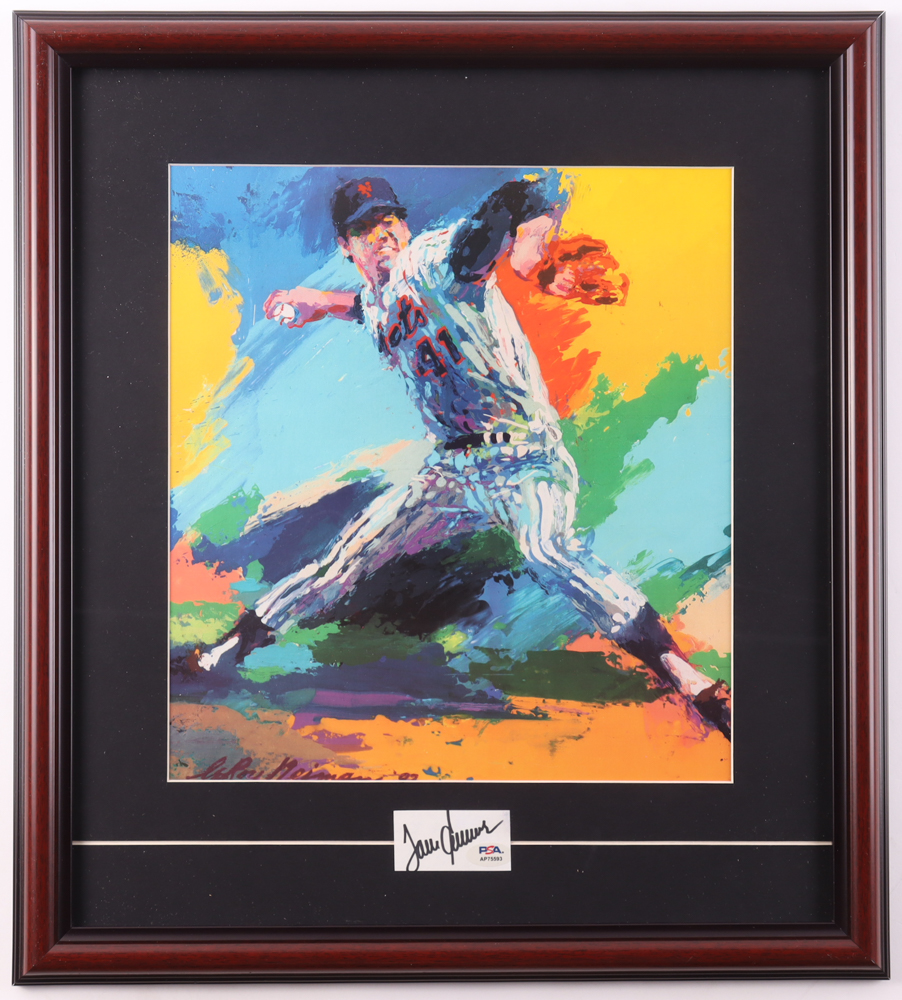 Tom Seaver Signed Mets Custom Framed Cut Display with LeRoy Neiman Art Print (PSA) at PristineAuction.com Tom Seaver Signed Mets Custom Framed Cut Display with LeRoy Neiman Art Print (PSA) at PristineAuction.com