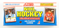 1990 Score NHL Hockey Premiere Edition Complete Factory Sealed Set of (445) Cards With Jaromir Jagr #428 RC, Martin Brodeur #439 RC, Eric Lindros #440 RC, Wayne Gretzky #1 at PristineAuction.com