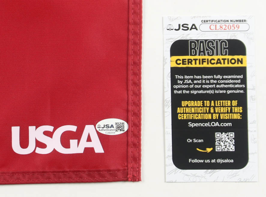 J. J. Spaun Signed 125th U.S. Open Oakmont Golf Pin Flag (JSA) at PristineAuction.com J. J. Spaun Signed 125th U.S. Open Oakmont Golf Pin Flag (JSA) at PristineAuction.com
