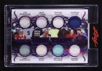 2021 Leaf Ultimate Multi Sports Ring Team Purple Holofoil Spectrum #RT-09 #10/12 Joe Montana / Mike Tyson / Rafael Nadal / Gordie Howe / Joe Dimaggio / Larry Bird / Arnold Palmer / Lionel Messi at PristineAuction.com