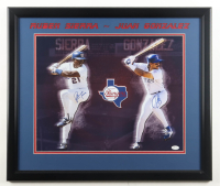 Ruben Sierra & Juan Gonzalez Signed Rangers Custom Framed Photo Display (JSA) at PristineAuction.com