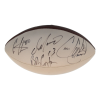 NFL Broadcasters Football Signed by (4) with Dan Marino, Cris Collinsworth, Cris Carter, Bob Costas (JSA) at PristineAuction.com