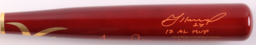 "2022 Astros World Series Champions" Victus Player Model Bat Signed by (5) with Yordan Alvarez, Jose Altuve, Alex Bregman, Kyle Tucker with Multiple Inscriptions (Beckett) at PristineAuction.com "2022 Astros World Series Champions" Victus Player Model Bat Signed by (5) with Yordan Alvarez, Jose Altuve, Alex Bregman, Kyle Tucker with Multiple Inscriptions (Beckett) at PristineAuction.com