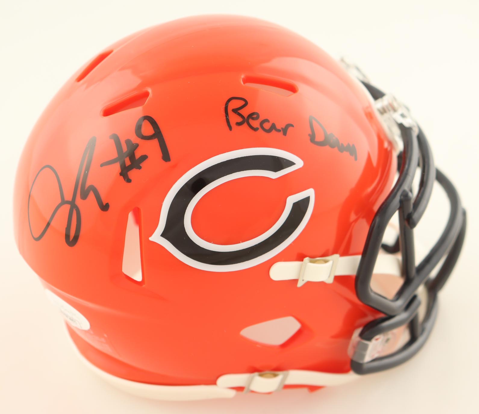 Jaquan Brisker Signed Bears Speed Mini Helmet Inscribed "Bear Down" (JSA) at PristineAuction.com Jaquan Brisker Signed Bears Speed Mini Helmet Inscribed "Bear Down" (JSA) at PristineAuction.com