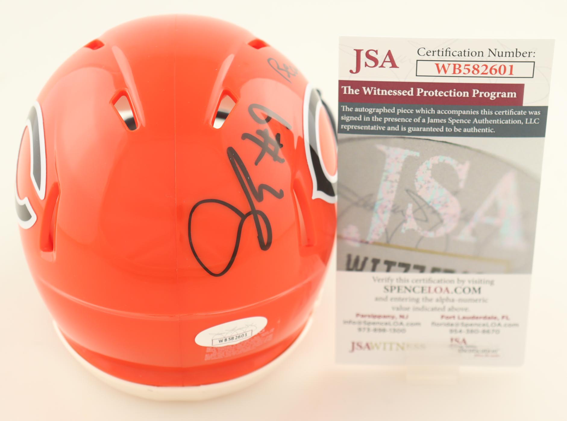 Jaquan Brisker Signed Bears Speed Mini Helmet Inscribed "Bear Down" (JSA) at PristineAuction.com Jaquan Brisker Signed Bears Speed Mini Helmet Inscribed "Bear Down" (JSA) at PristineAuction.com