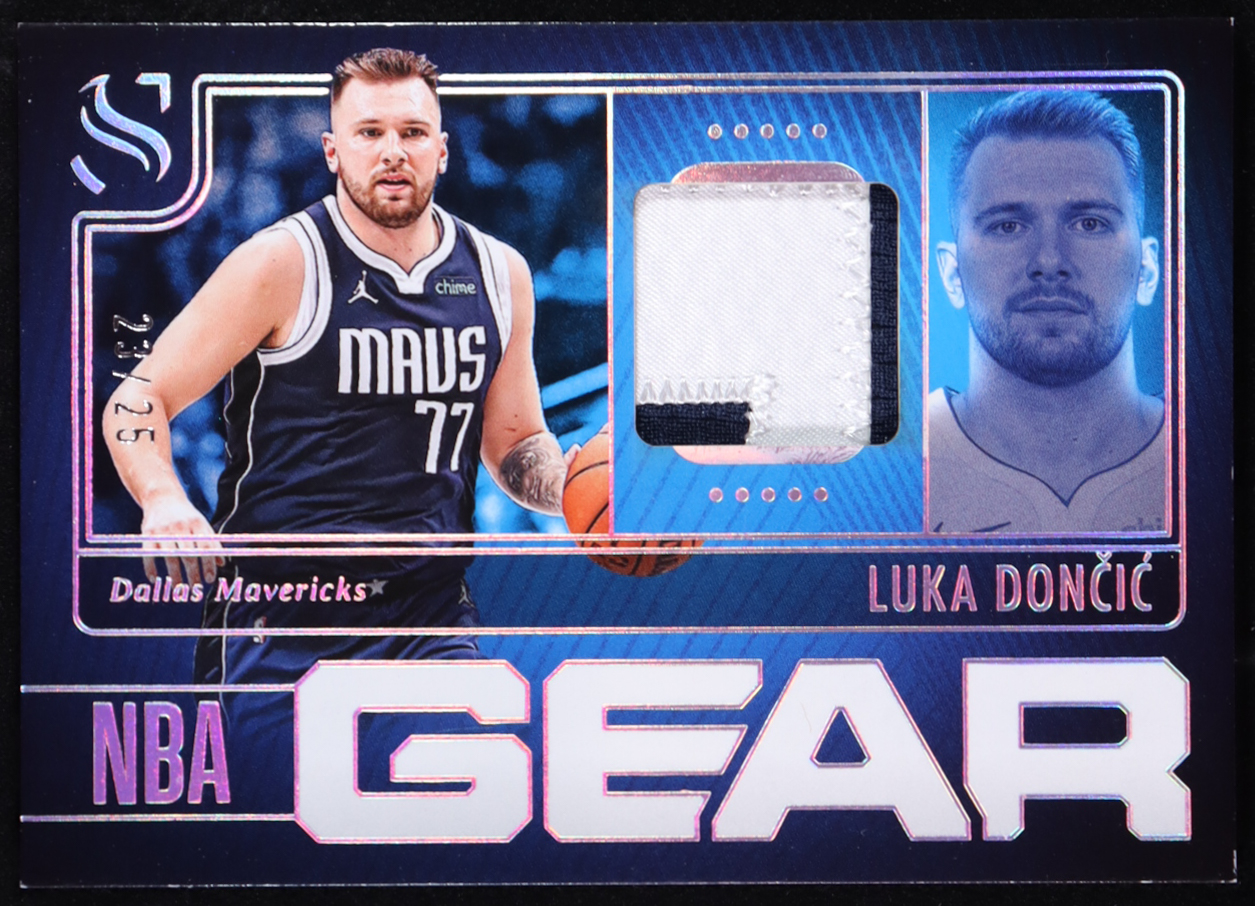 Luka Doncic 2024-25 Panini Silhouette NBA Gear Holo Silver #NG-DON #23/25 at PristineAuction.com Luka Doncic 2024-25 Panini Silhouette NBA Gear Holo Silver #NG-DON #23/25 at PristineAuction.com