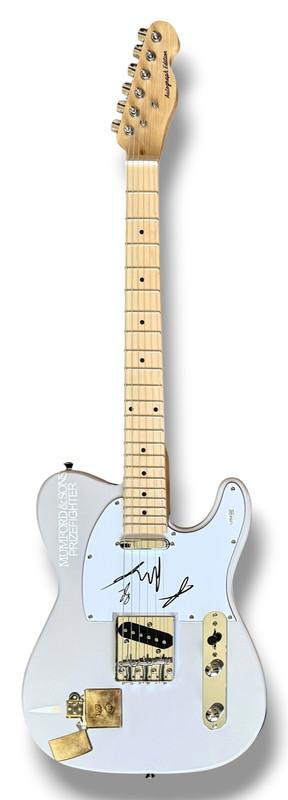 Marcus Mumford, Ted Dwane & Ben Lovett Signed "Mumford & Sons: Prizefighter" Custom Telecaster Guitar (JSA) at PristineAuction.com Marcus Mumford, Ted Dwane & Ben Lovett Signed "Mumford & Sons: Prizefighter" Custom Telecaster Guitar (JSA) at PristineAuction.com