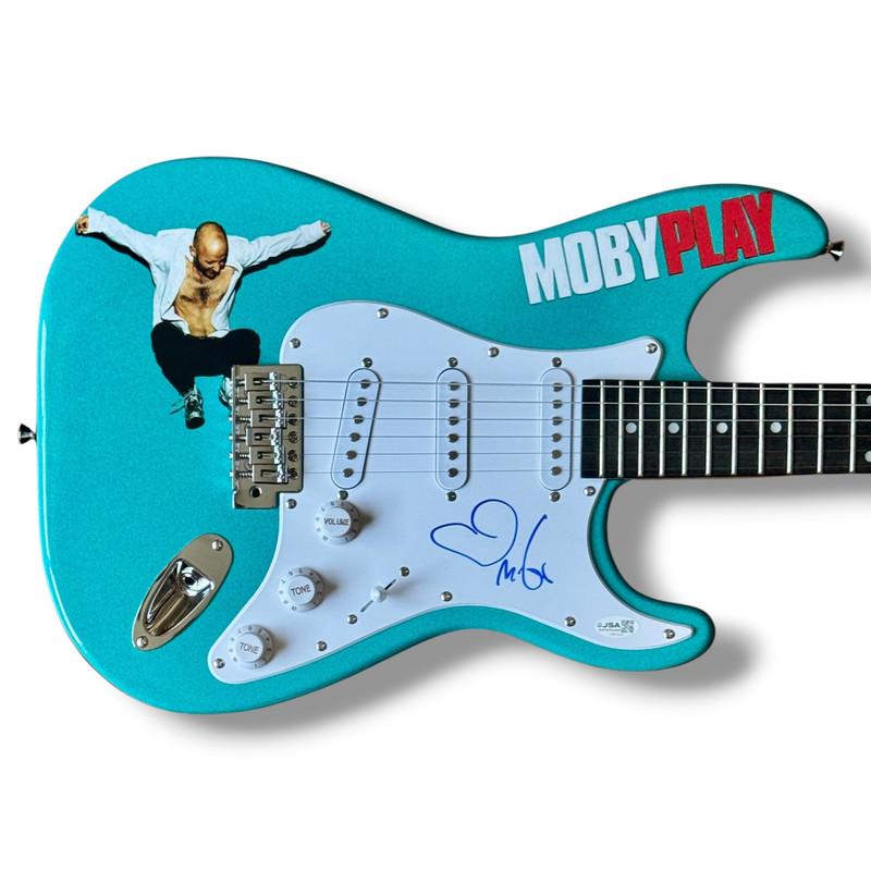 Moby Signed "Play" Custom Stratocaster Guitar (JSA) at PristineAuction.com Moby Signed "Play" Custom Stratocaster Guitar (JSA) at PristineAuction.com