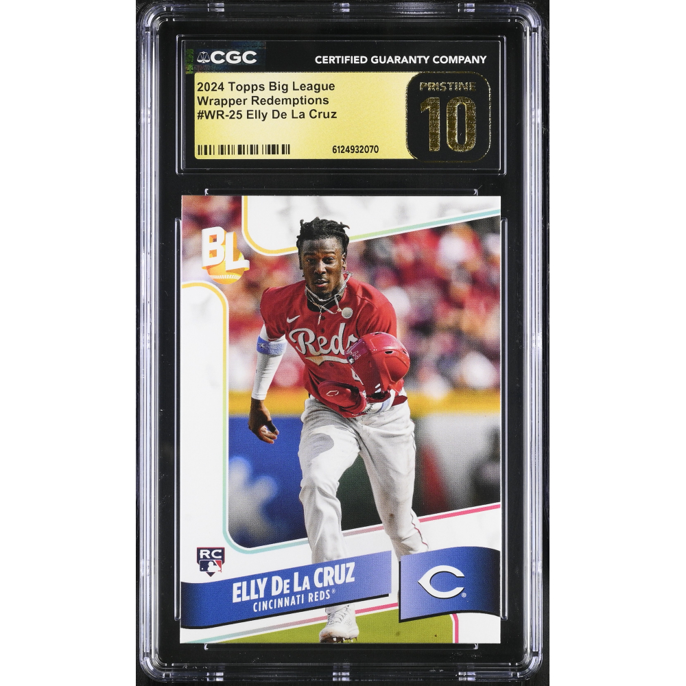 Elly De La Cruz 2024 Topps Big League Wrapper Redemptions #WR-25 (CGC PRISTINE 10 | Black Label) at PristineAuction.com