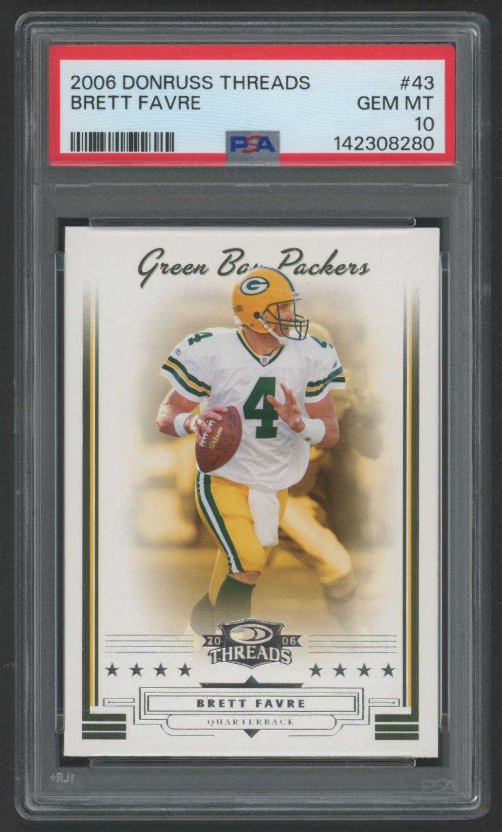 Brett Favre 2006 Donruss Threads #43 (PSA 10) at PristineAuction.com Brett Favre 2006 Donruss Threads #43 (PSA 10) at PristineAuction.com