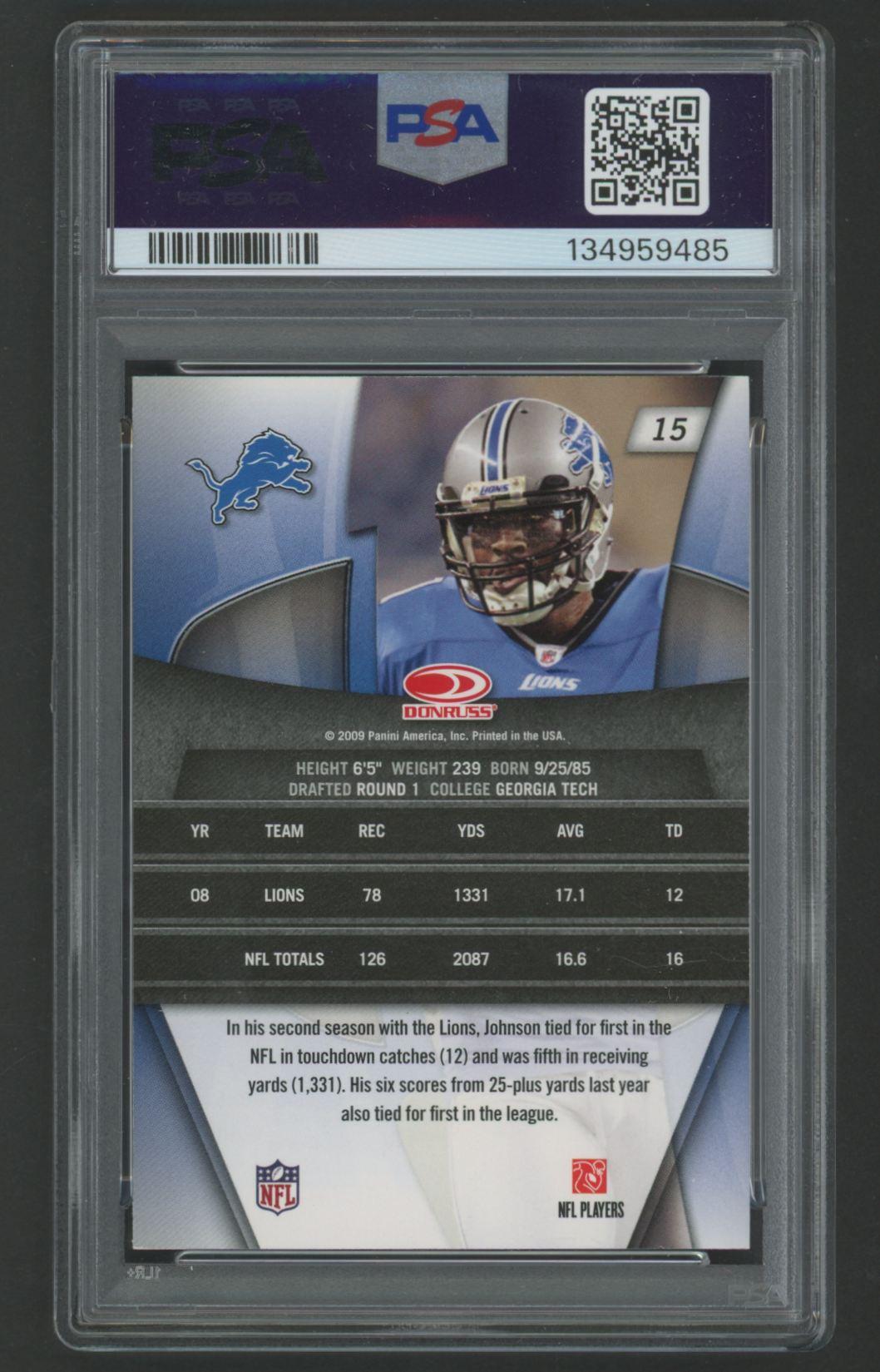 Calvin Johnson 2009 Donruss Gridiron Gear #15 (PSA 10) at PristineAuction.com Calvin Johnson 2009 Donruss Gridiron Gear #15 (PSA 10) at PristineAuction.com