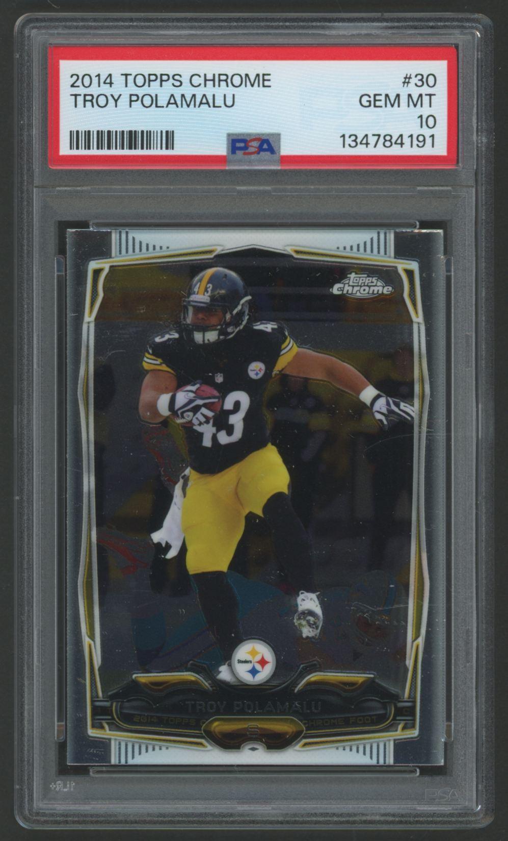 Troy Polamalu 2014 Topps Chrome #30 (PSA 10) at PristineAuction.com Troy Polamalu 2014 Topps Chrome #30 (PSA 10) at PristineAuction.com