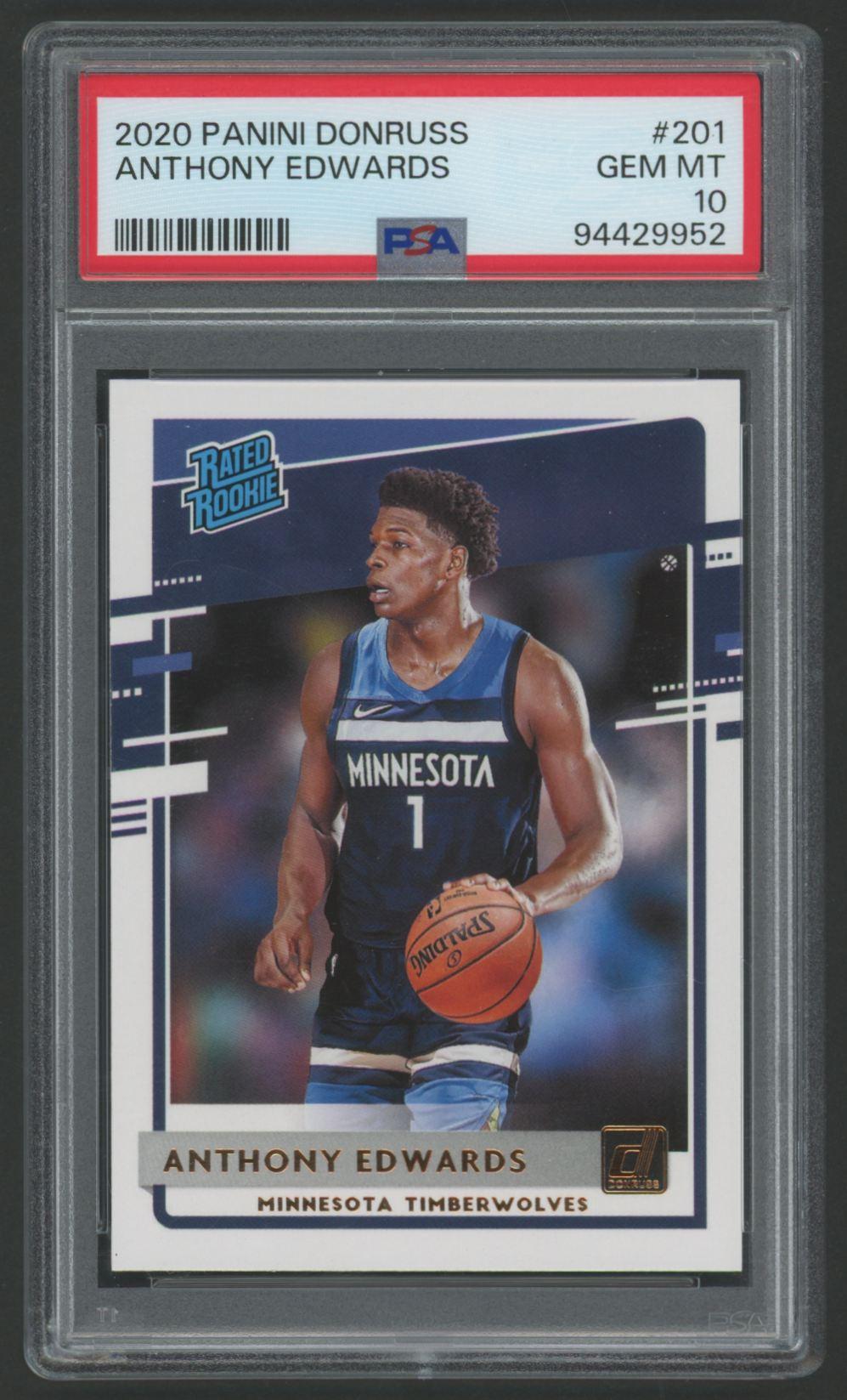 Anthony Edwards 2020 Donruss RR #201 RC (PSA 10) at PristineAuction.com Anthony Edwards 2020 Donruss RR #201 RC (PSA 10) at PristineAuction.com