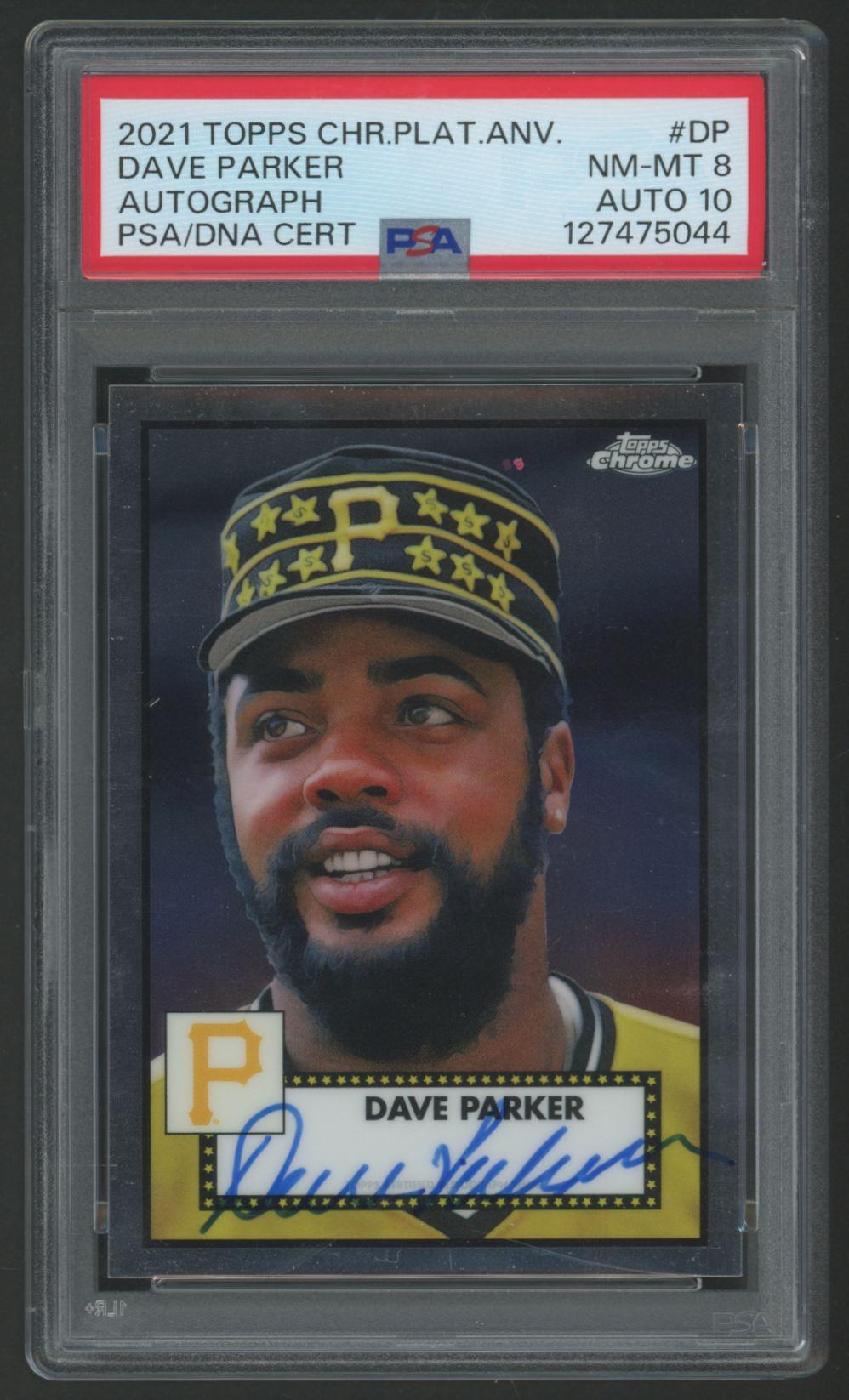 Dave Parker 2021 Topps Chrome Platinum Anniversary Autograph #PADP (PSA 8 | Auto 10) at PristineAuction.com Dave Parker 2021 Topps Chrome Platinum Anniversary Autograph #PADP (PSA 8 | Auto 10) at PristineAuction.com