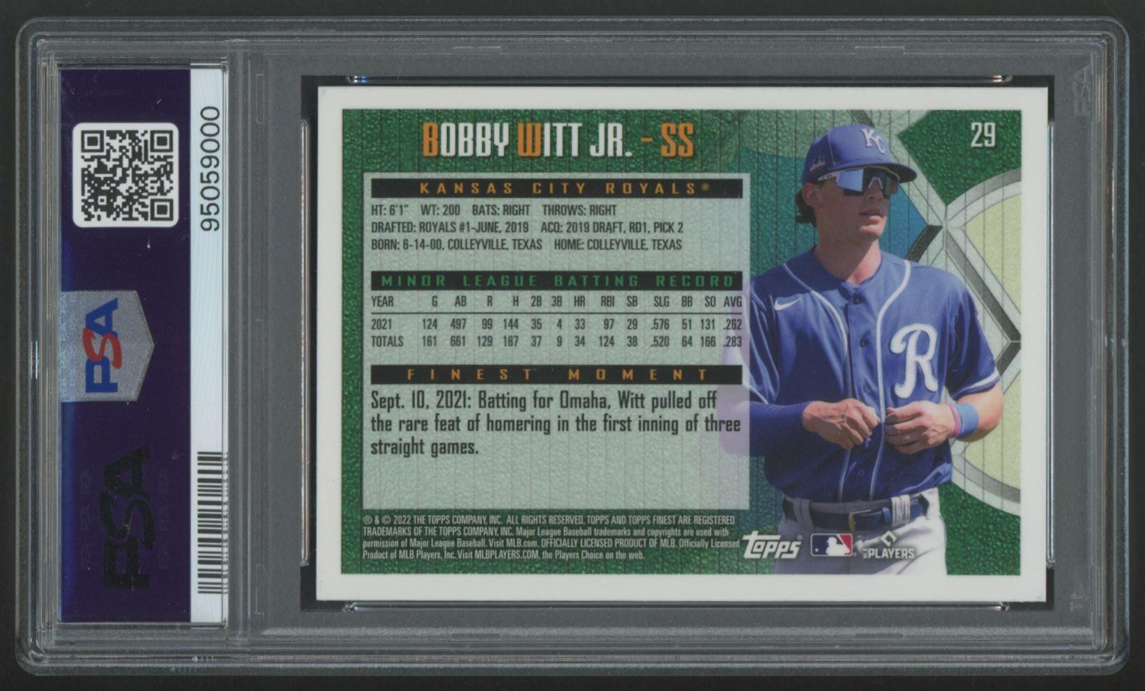 Bobby Witt Jr. 2022 Finest Flashbacks #29 RC (PSA 10) at PristineAuction.com Bobby Witt Jr. 2022 Finest Flashbacks #29 RC (PSA 10) at PristineAuction.com