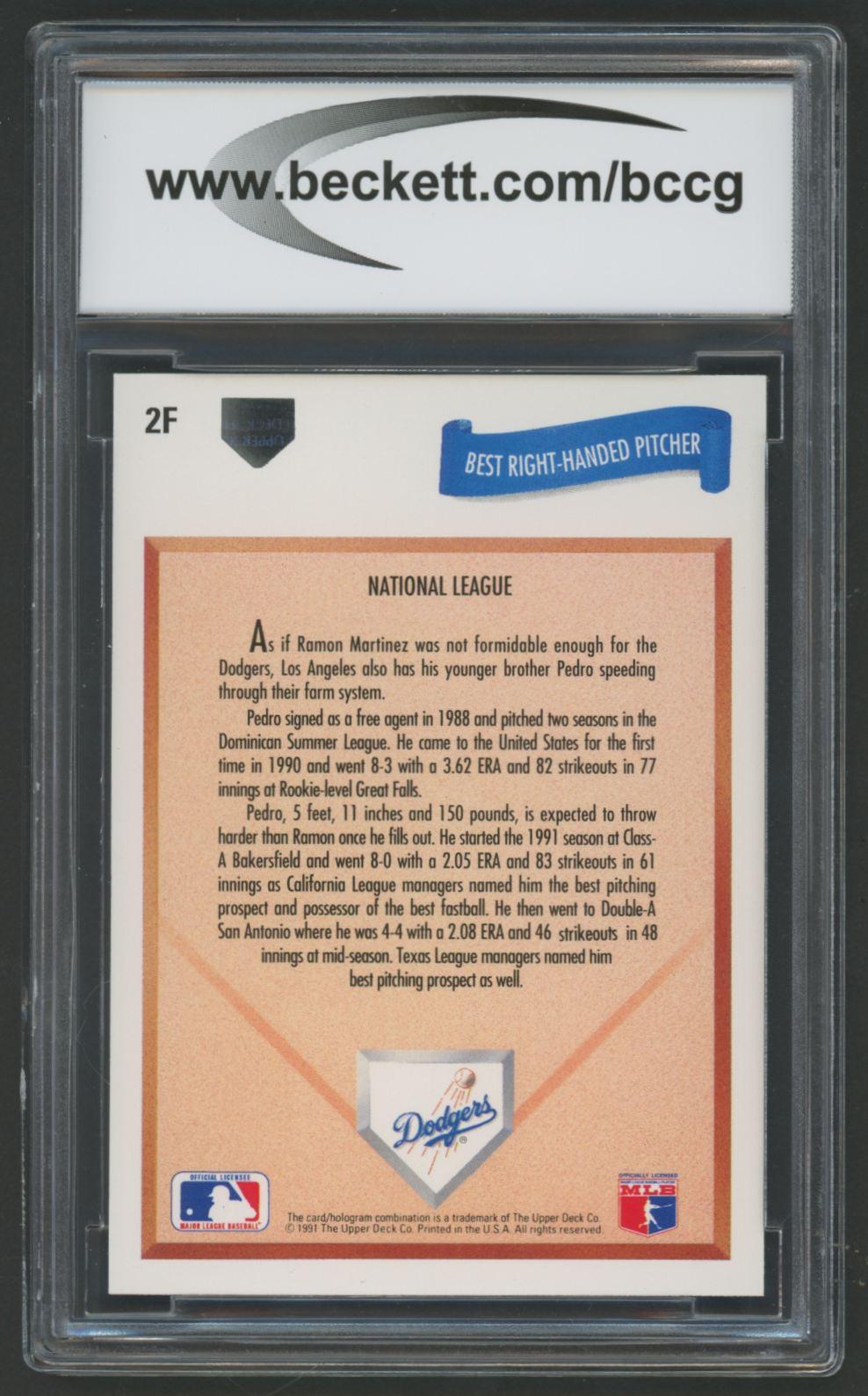Pedro Martinez 1991 Upper Deck Final Edition #2F (BCCG 9) at PristineAuction.com Pedro Martinez 1991 Upper Deck Final Edition #2F (BCCG 9) at PristineAuction.com