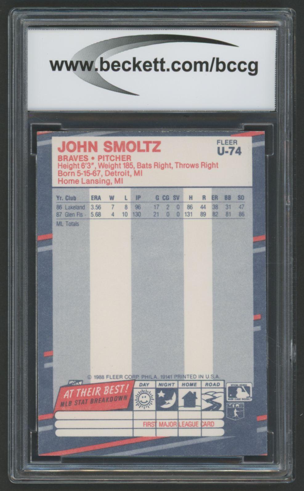 John Smoltz 1988 Fleer Update #74 (BCCG 9) at PristineAuction.com John Smoltz 1988 Fleer Update #74 (BCCG 9) at PristineAuction.com