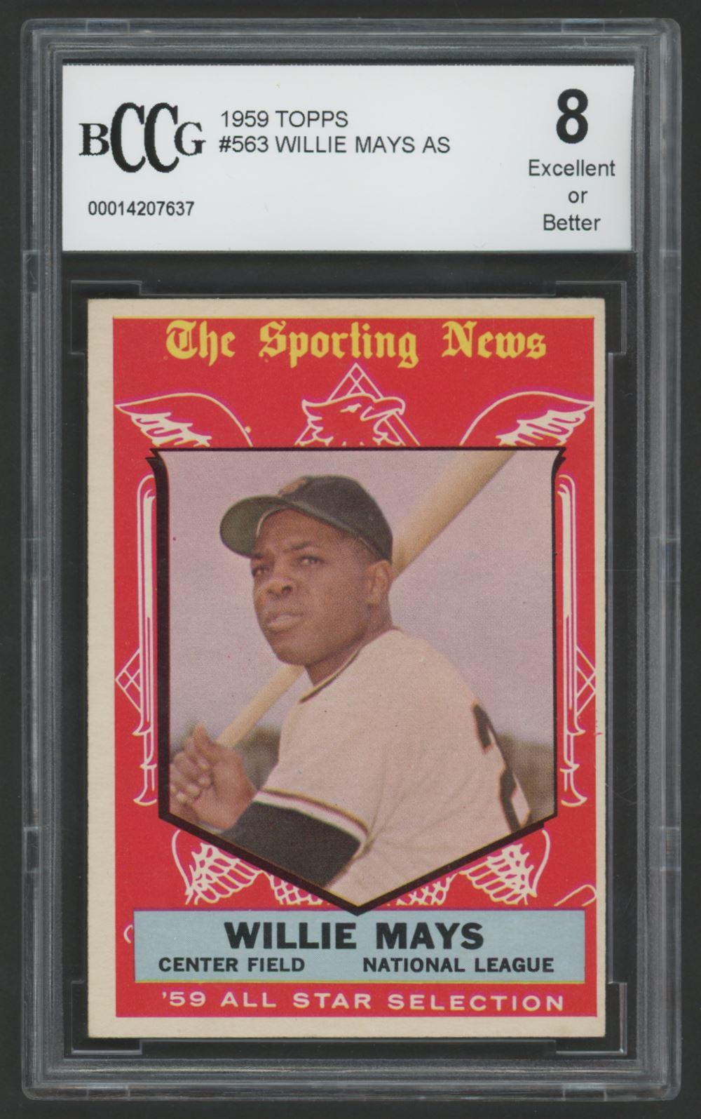 Willie Mays 1959 Topps #563 AS (BCCG 8) at PristineAuction.com Willie Mays 1959 Topps #563 AS (BCCG 8) at PristineAuction.com