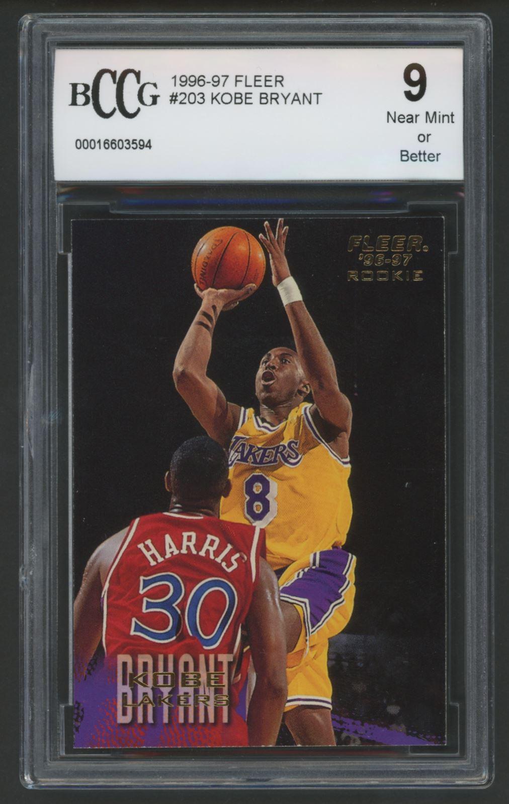 Kobe Bryant 1996-97 Fleer #203 RC (BCCG 9) at PristineAuction.com Kobe Bryant 1996-97 Fleer #203 RC (BCCG 9) at PristineAuction.com