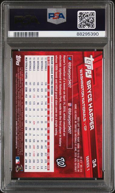 Bryce Harper 2017 Topps All-Star Game / Swinging #34 (PSA 10) at PristineAuction.com Bryce Harper 2017 Topps All-Star Game / Swinging #34 (PSA 10) at PristineAuction.com