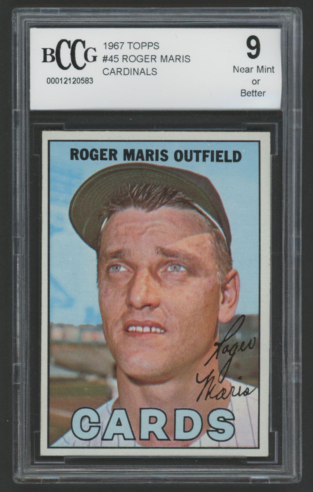 Roger Maris 1967 Topps #45 (BCCG 9) at PristineAuction.com Roger Maris 1967 Topps #45 (BCCG 9) at PristineAuction.com