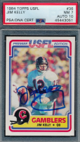 Jim Kelly Signed 1984 Topps USFL #36 XRC (PSA 7 | Autograph Graded 10) at PristineAuction.com