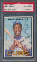 Ernie Banks Signed 1967 Topps #215 (PSA) at PristineAuction.com
