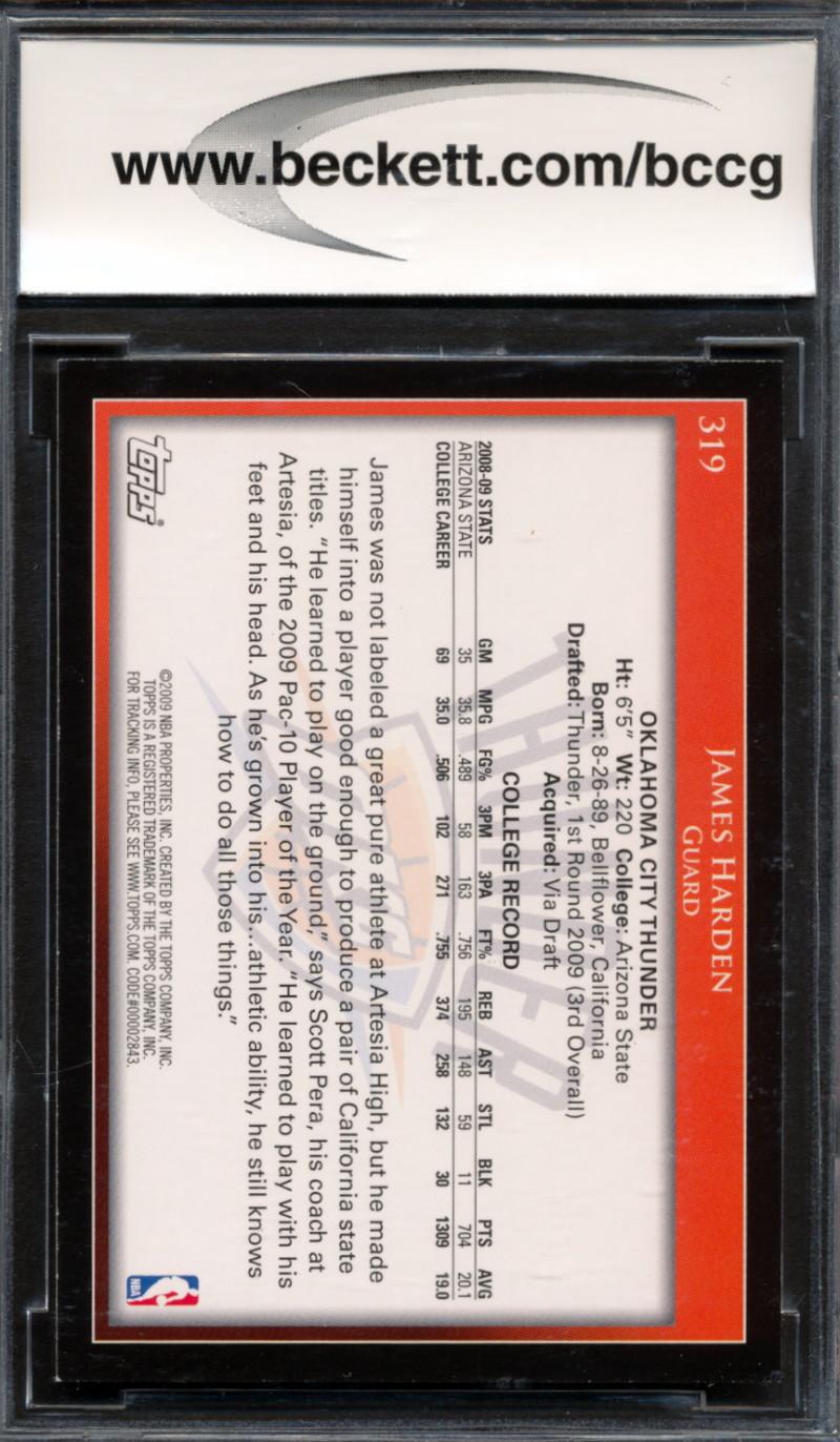 James Harden 2009-10 Topps #319 RC (BCCG 10) at PristineAuction.com James Harden 2009-10 Topps #319 RC (BCCG 10) at PristineAuction.com
