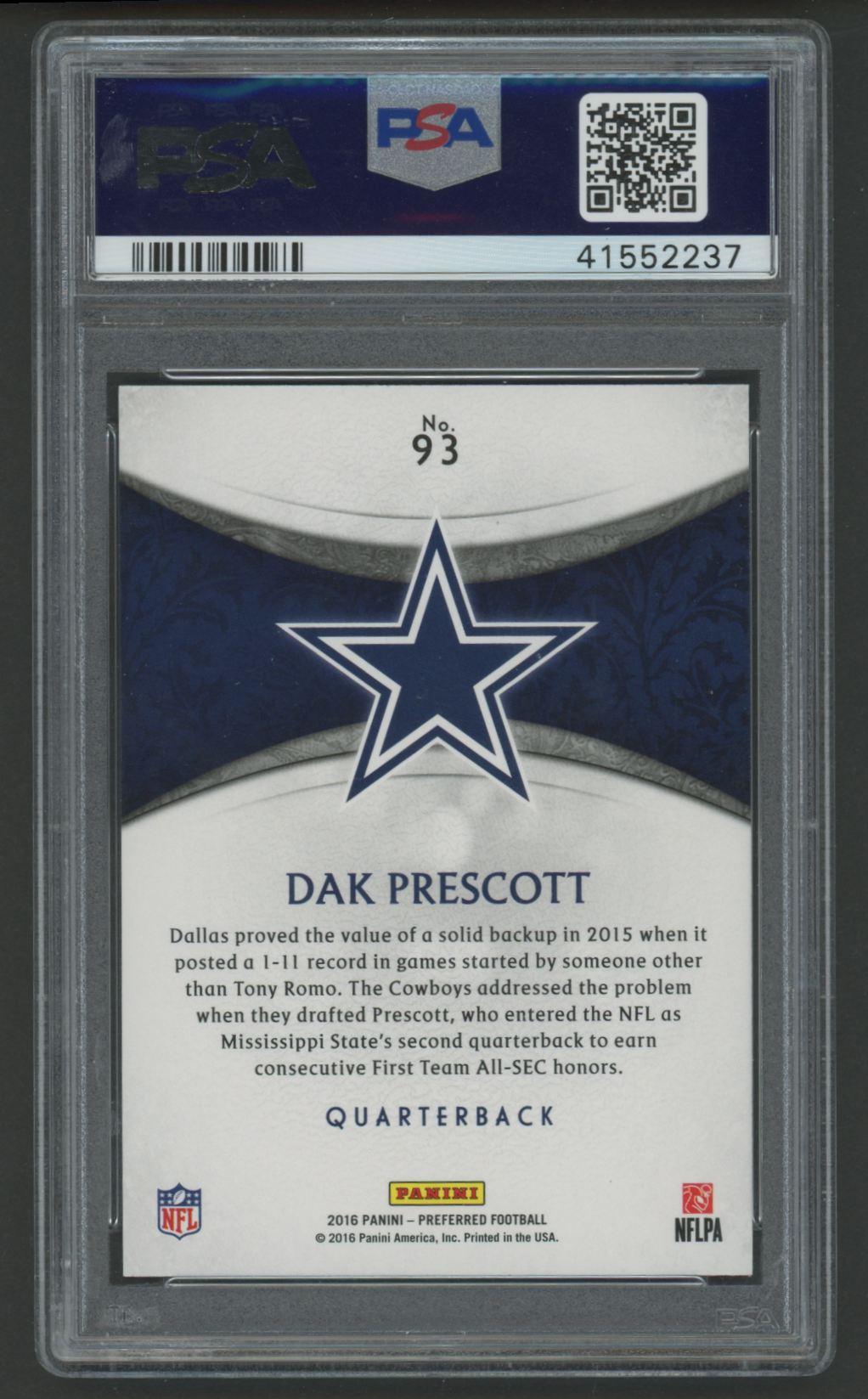 Dak Prescott 2016 Crown Royale #93 (PSA 10) at PristineAuction.com Dak Prescott 2016 Crown Royale #93 (PSA 10) at PristineAuction.com