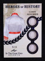 Larry Holmes 2025 Leaf ITG Used Sports Heroes Of History Triple Relic Blue #HH50 #9/15 at PristineAuction.com