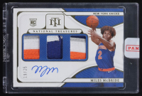 Miles McBride 2021-22 Panini National Treasures Rookie Triple Material Autographs Prime #16 #19/25 RC at PristineAuction.com