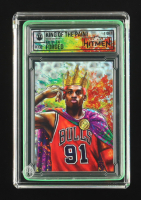 Dennis Rodman "King Of The Paint" The Case Hitmen Custom Art Card Forged #1/1 #332 with (2) Custom Coins & Display Box at PristineAuction.com