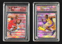 Set of (2) Michael Jordan & Kobe Bryant "Fast Break" The Case Hitmen Custom Art Cards FTB-32 Bullseye #513 #1/1 with Display Box at PristineAuction.com