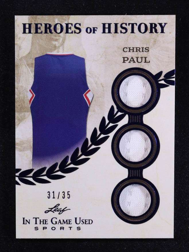 Chris Paul 2025 Leaf ITG Used Sports Heroes Of History Triple Relic Blue #HH15 #31/35 at PristineAuction.com Chris Paul 2025 Leaf ITG Used Sports Heroes Of History Triple Relic Blue #HH15 #31/35 at PristineAuction.com