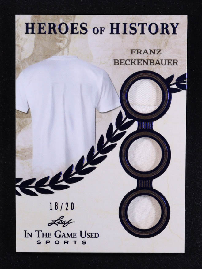 Franz Beckenbauer 2025 Leaf ITG Used Sports Heroes Of History Triple Relic Blue #HH31 #18/20 at PristineAuction.com Franz Beckenbauer 2025 Leaf ITG Used Sports Heroes Of History Triple Relic Blue #HH31 #18/20 at PristineAuction.com