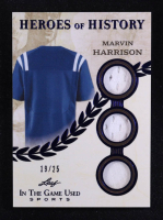 Marvin Harrison 2025 Leaf ITG Used Sports Heroes Of History Triple Relic Blue #HH56 #19/25 at PristineAuction.com