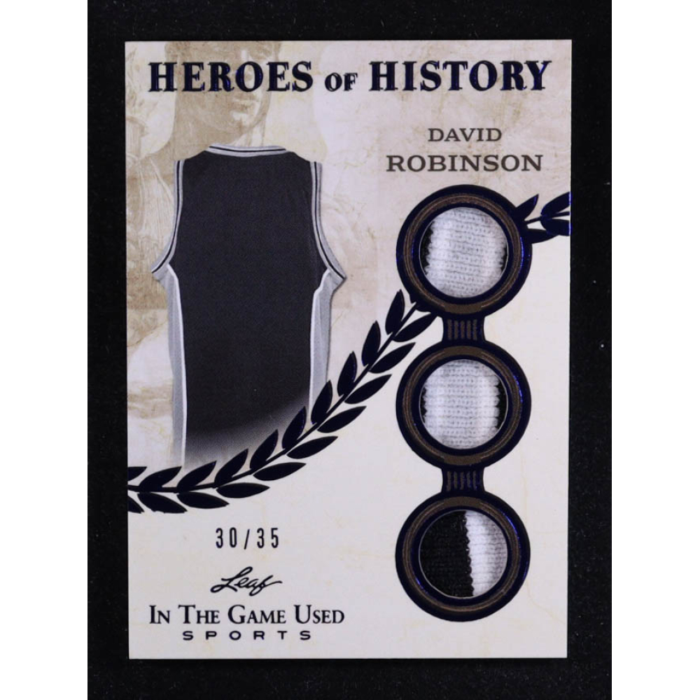 David Robinson 2025 Leaf ITG Used Sports Heroes Of History Triple Relic Blue #HH21 #30/35 at PristineAuction.com