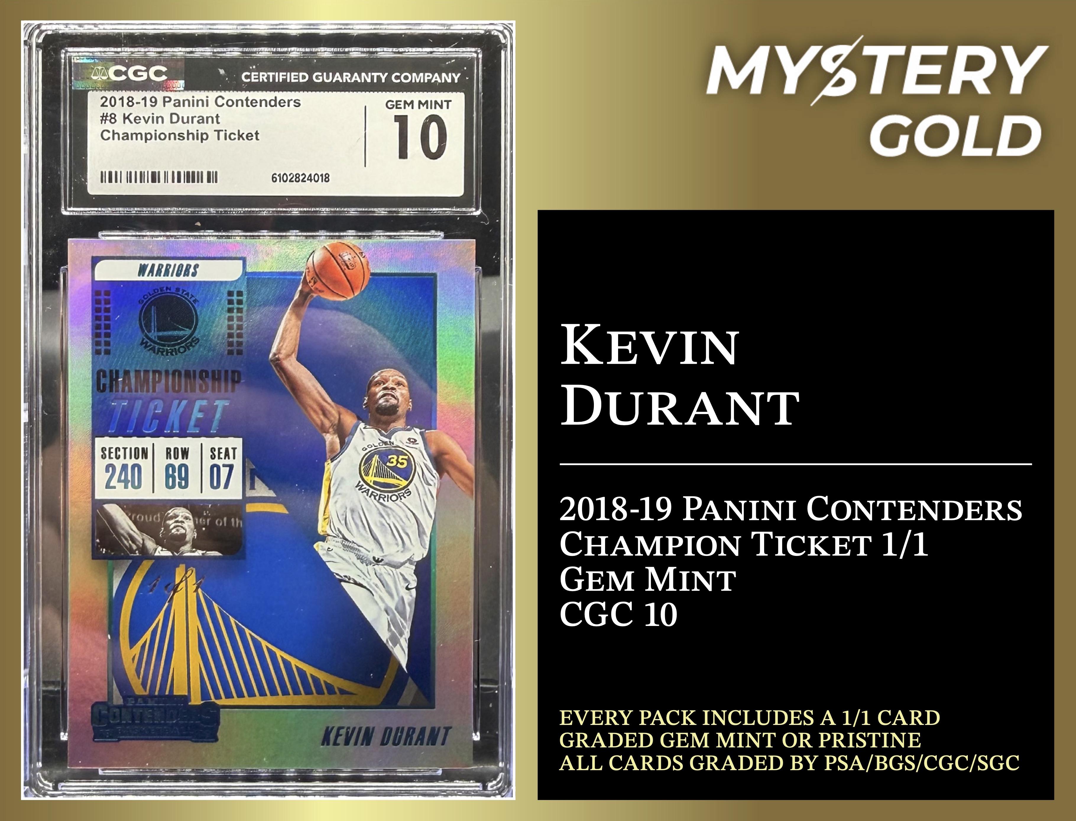 Mystery Gold Presents One Of One Mystery Box / Pack Series 2 - Contains (1) #1/1 PSA/BGS/CGC/SGC Gem Mint Or Pristine! at PristineAuction.com Mystery Gold Presents One Of One Mystery Box / Pack Series 2 - Contains (1) #1/1 PSA/BGS/CGC/SGC Gem Mint Or Pristine! at PristineAuction.com