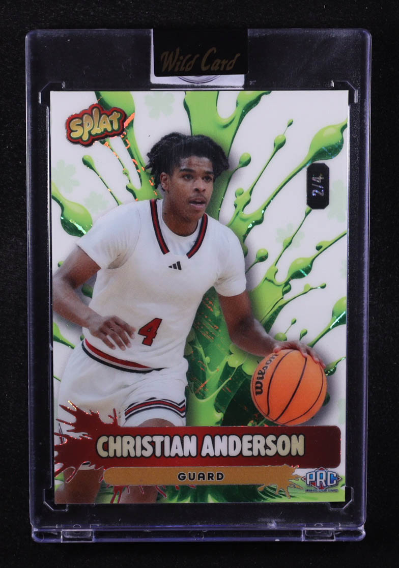Christian Anderson 2026 Wild Card Splat Lime Green Shimmer #CA RC #2/4 at PristineAuction.com Christian Anderson 2026 Wild Card Splat Lime Green Shimmer #CA RC #2/4 at PristineAuction.com