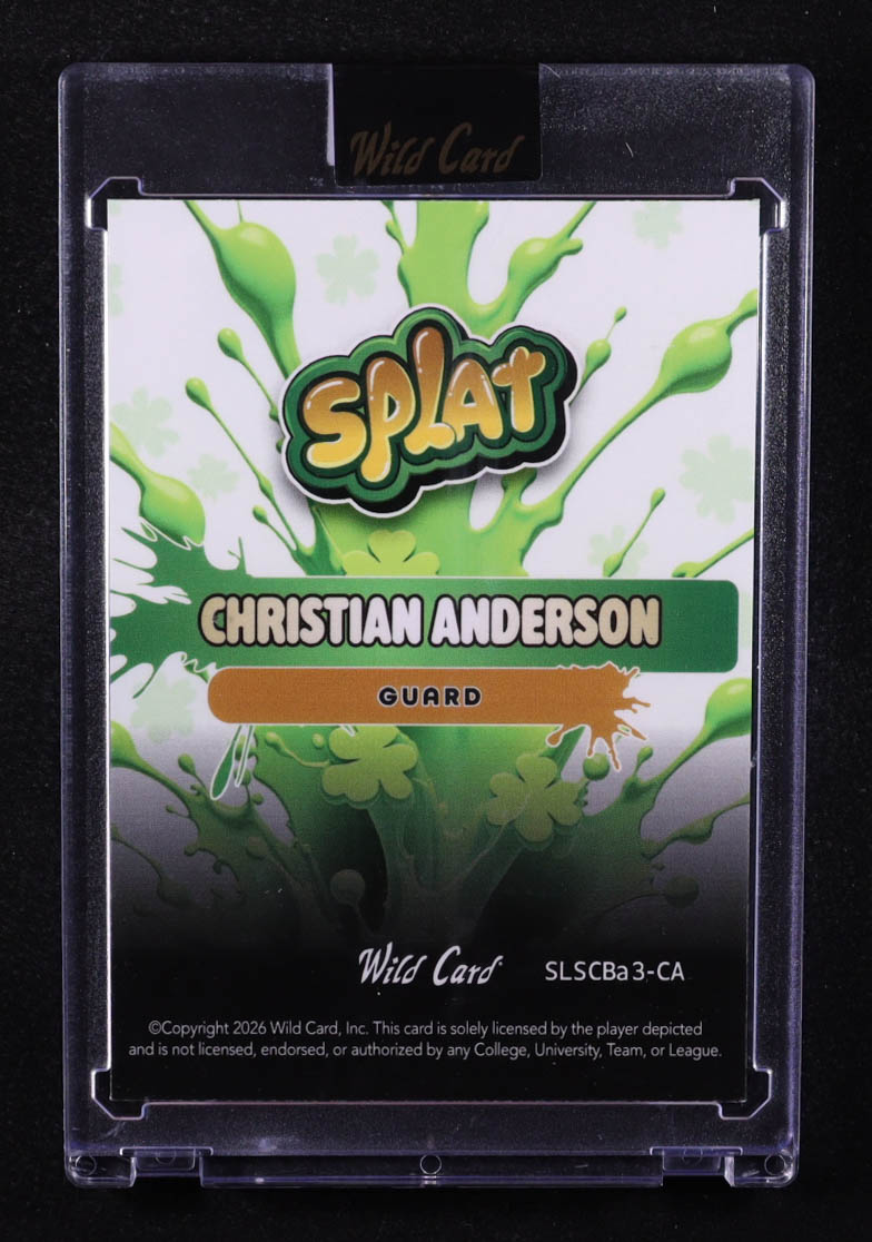 Christian Anderson 2026 Wild Card Splat Lime Green Shimmer #CA RC #2/4 at PristineAuction.com Christian Anderson 2026 Wild Card Splat Lime Green Shimmer #CA RC #2/4 at PristineAuction.com