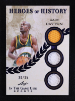 Gary Payton 2025 Leaf ITG Used Sports Heroes Of History Triple Relic Blue #HH32 #30/35 at PristineAuction.com