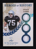 Howie Long 2025 Leaf ITG Used Sports Heroes Of History Triple Relic Turquoise #HH35 #3/7 at PristineAuction.com