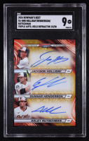 Jackson Holliday / Gunnar Henderson / Adley Rutschman 2024 Bowman's Best Triple Autograph Gold Refractor #TAHHR #15/50 (SGC 9) at PristineAuction.com